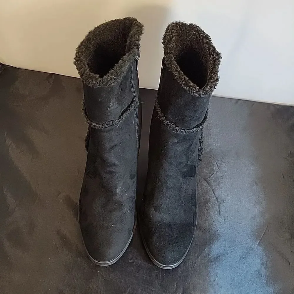 BRAND NEW SHOEDAZZLE NIKKIA ZIP CLOSURE SUEDE INSIDE FAUX FUR HIGH HEEL BOOT